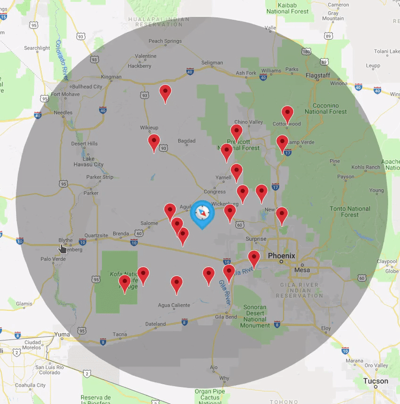 Demo of geospatial query in Firestore