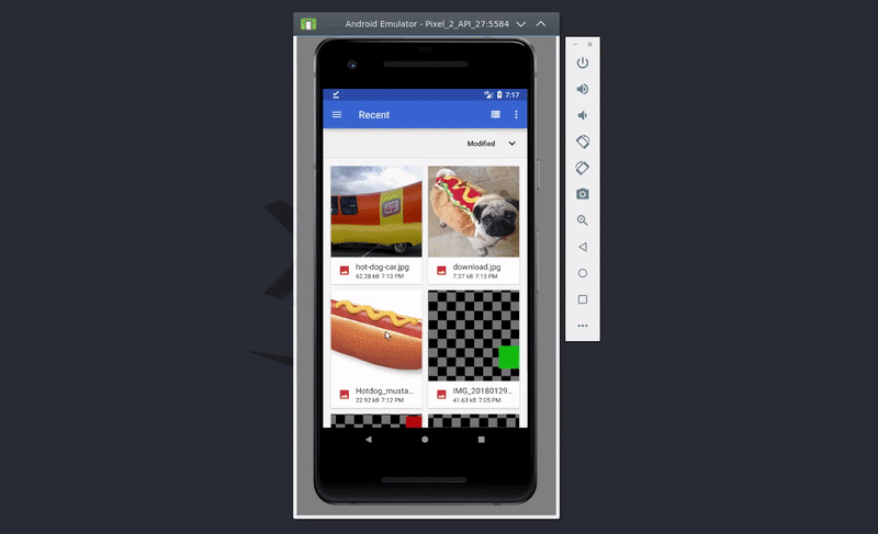 Demo of Not Hotdog App in Ionic